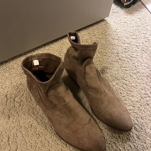 Suede sock booties